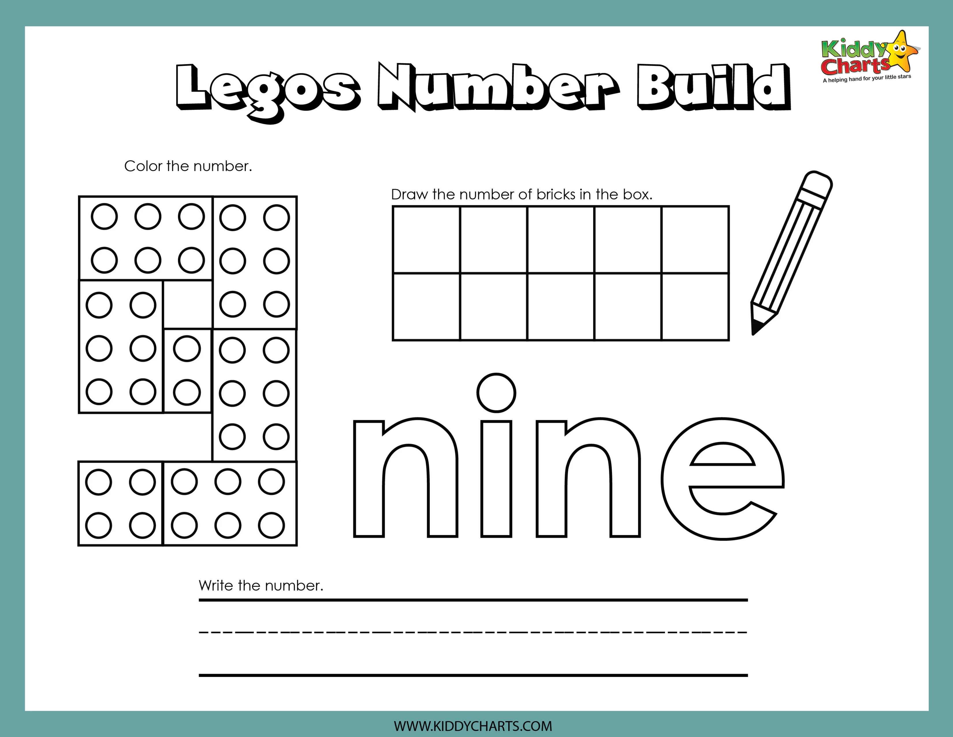 Lego Numbers Building Activity nine