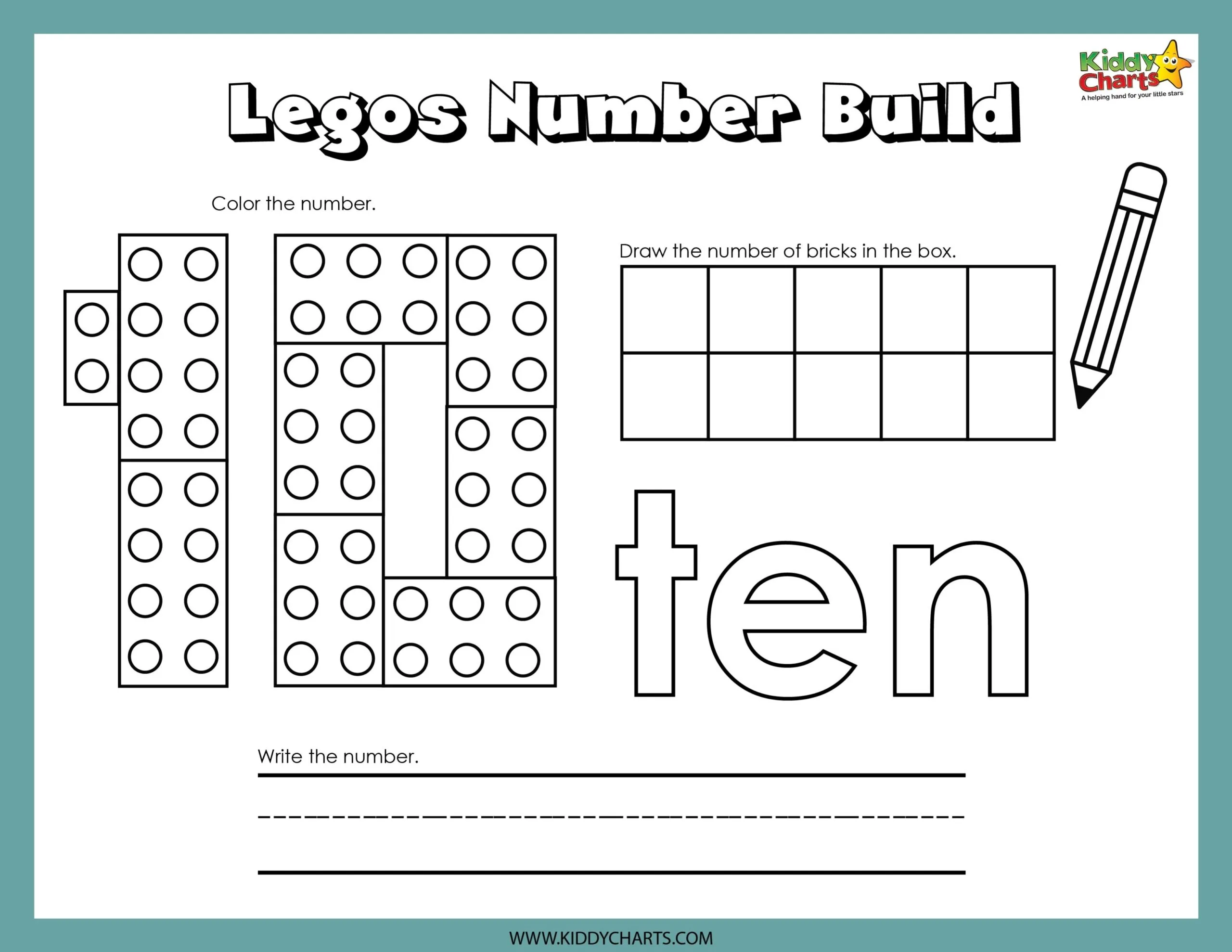 Lego Numbers Building Activity ten