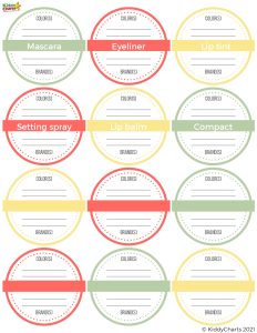 Make up Tracker that Printable and Fun - kiddycharts.com