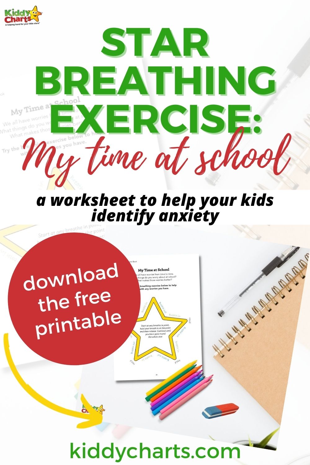 Breathing Exercise for Kids Mental Health Series - kiddycharts.com