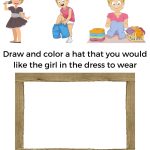 The person in the image is drawing and coloring a hat that she would like to wear.