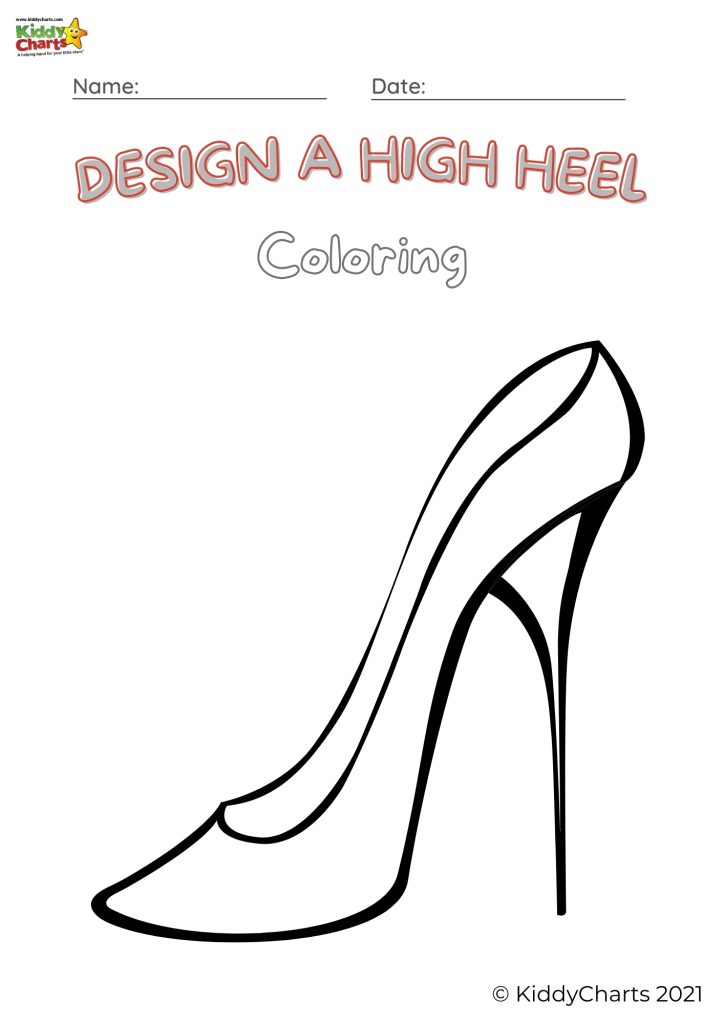high heel shoe coloring page