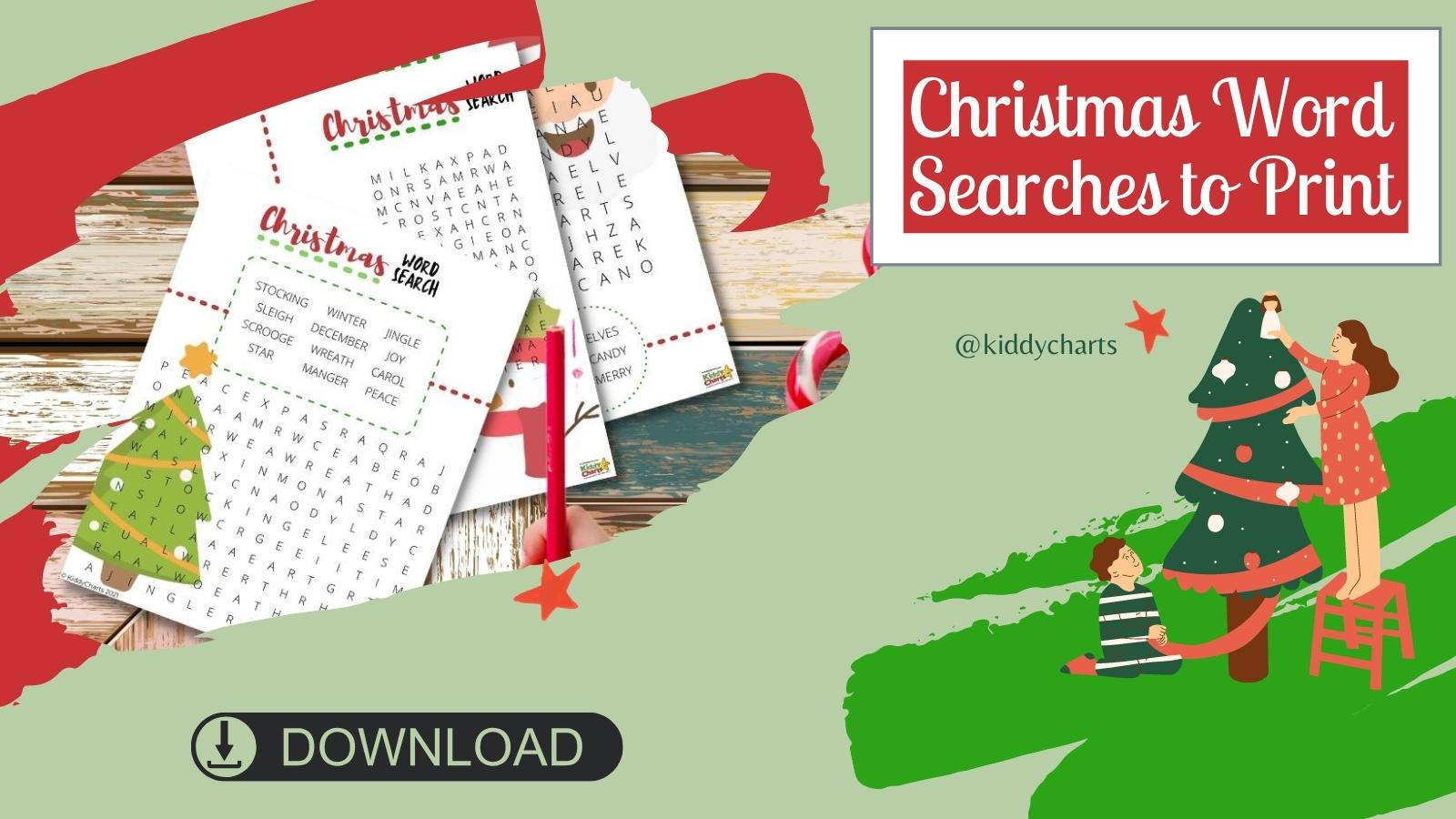 Christmas word search printable for fun with your kids