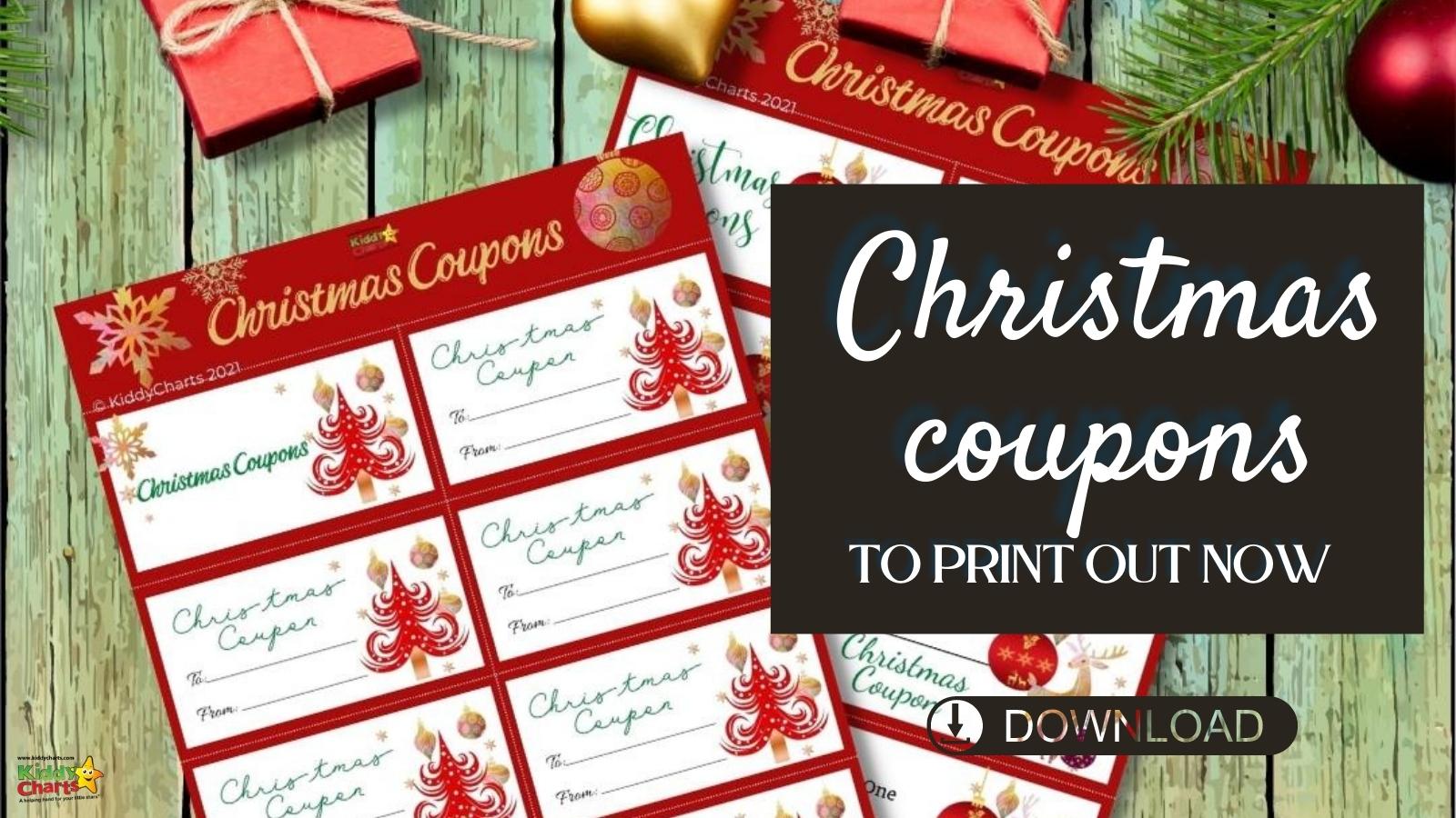 Sustainable Christmas presents: Christmas coupons or Christmas vouchers to print