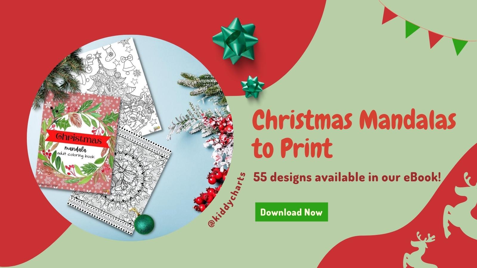 Christmas mandalas to print plus fabulous Christmas eBook