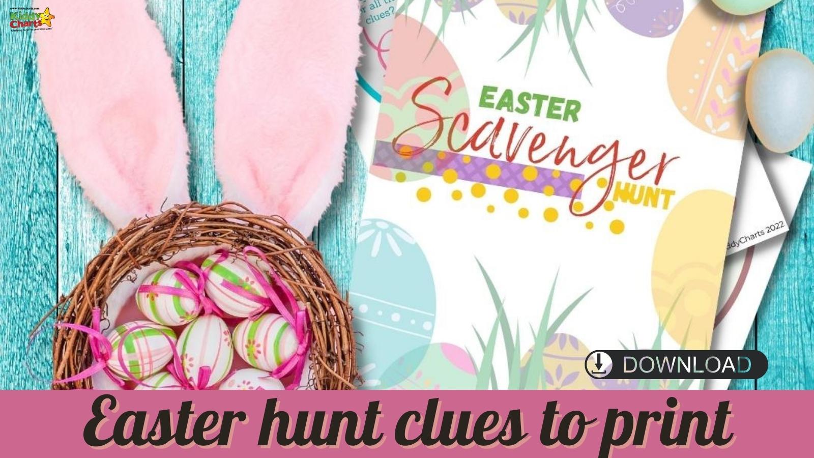 Easter egg hunt clues for kids for you to print