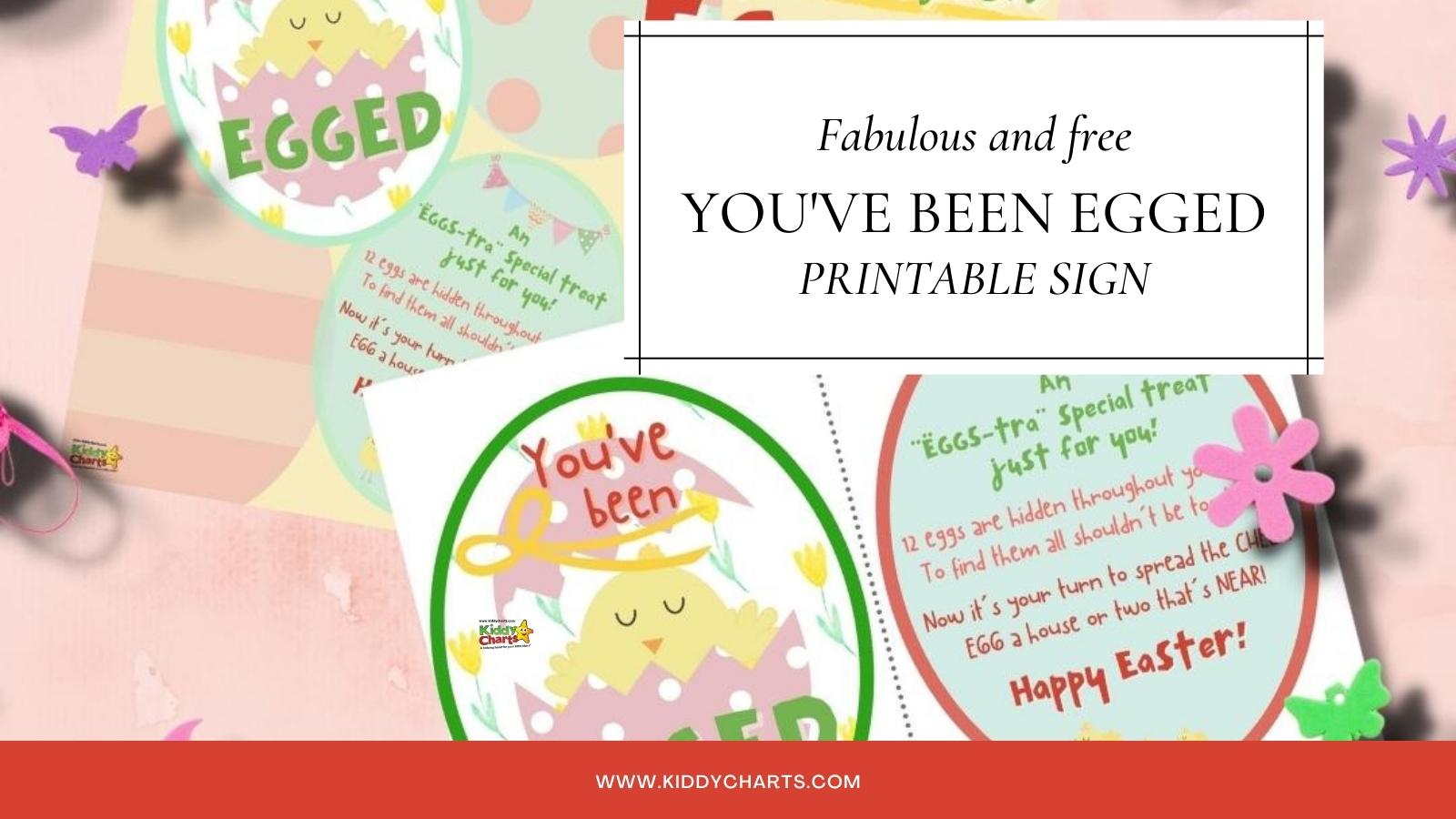 You’ve been egged sign and activity printable for Easter family fun