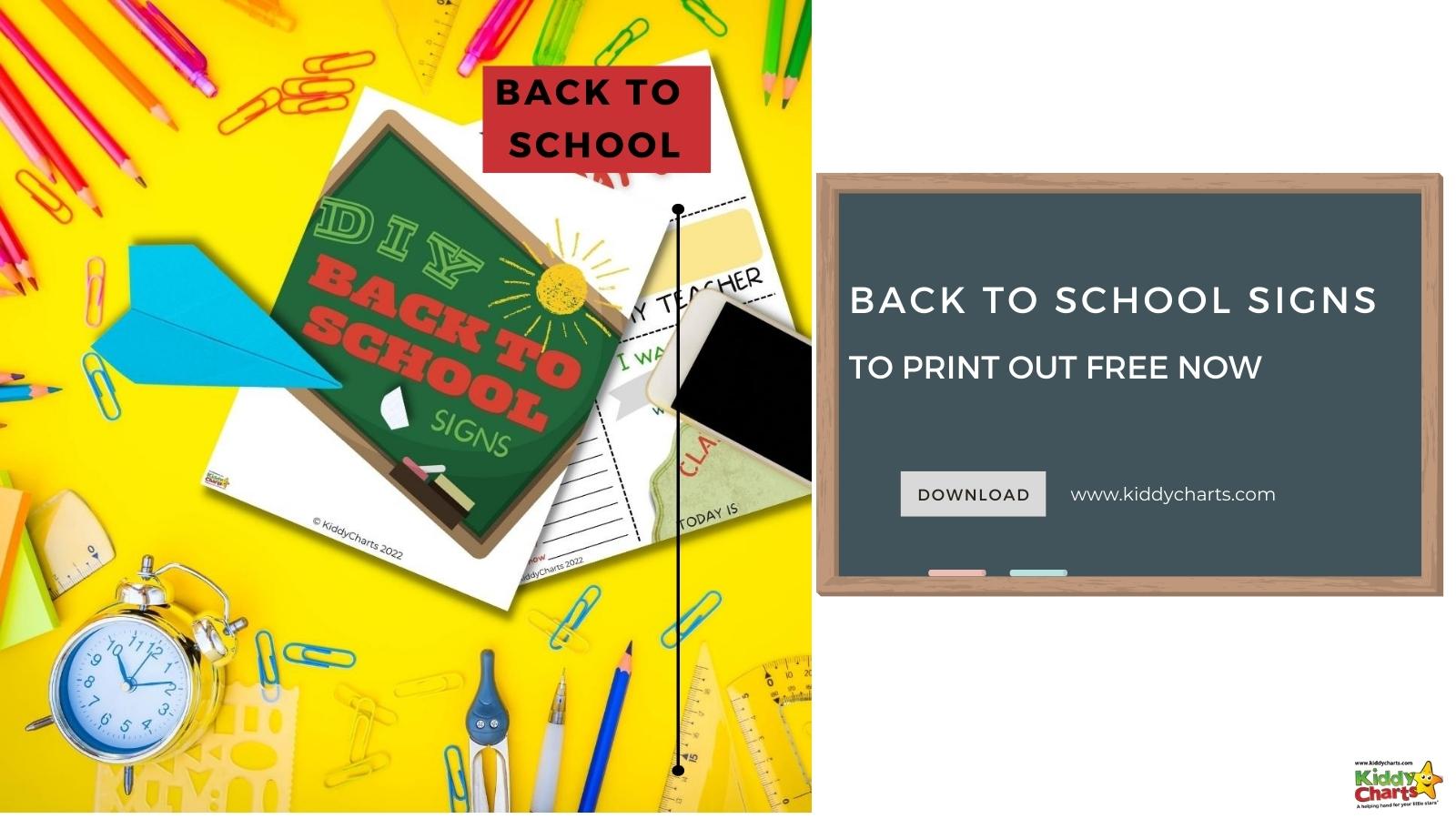 Free back to school signs to print out today