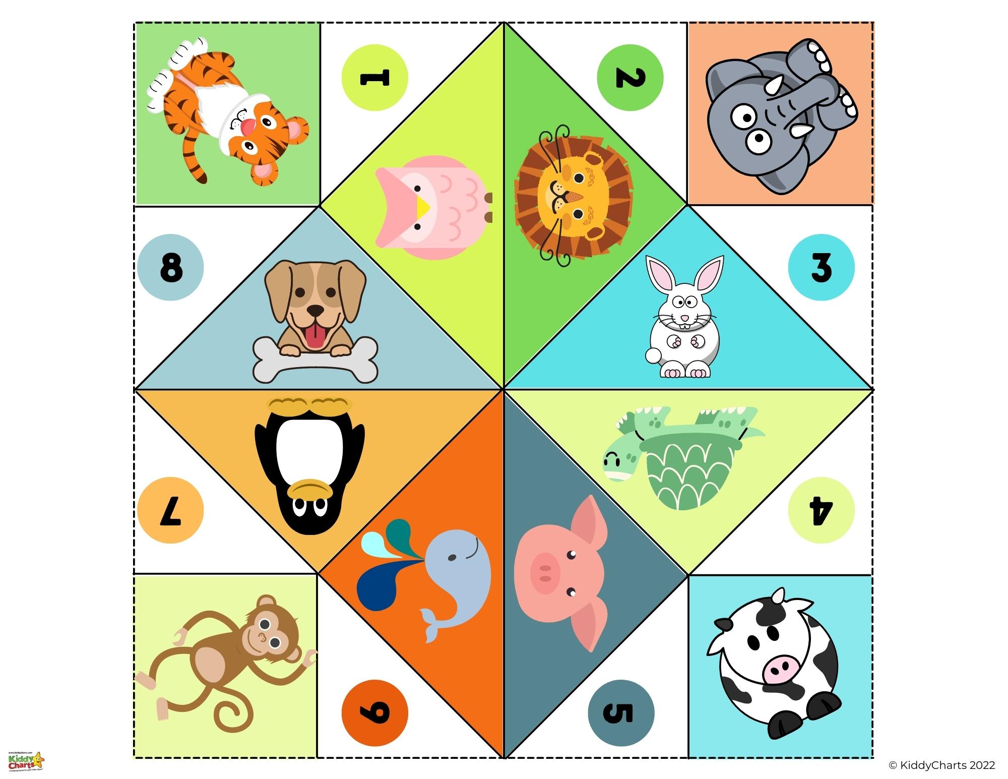 how-to-make-cootie-catchers-animal-template