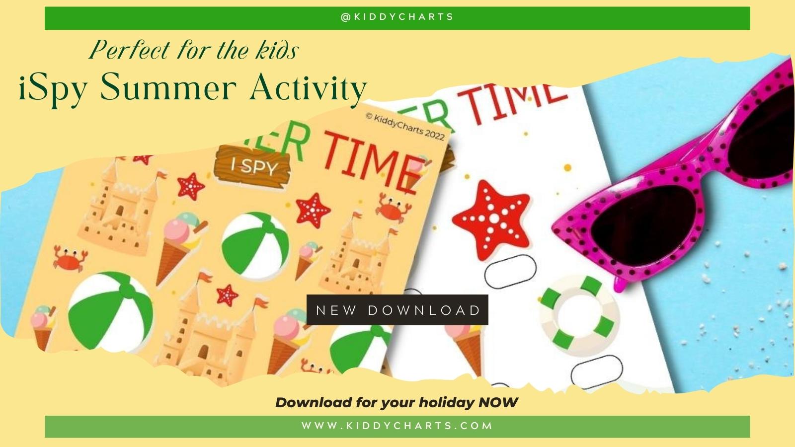 Free iSpy summer / beach activity or beach scavenger hunt for the kids