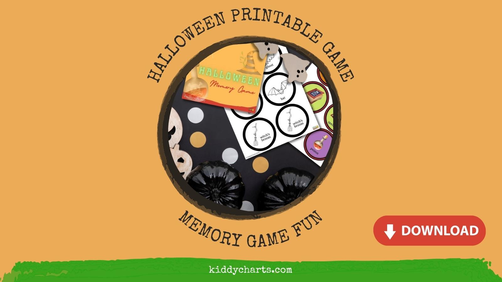 Halloween printable game: A free Halloween memory game