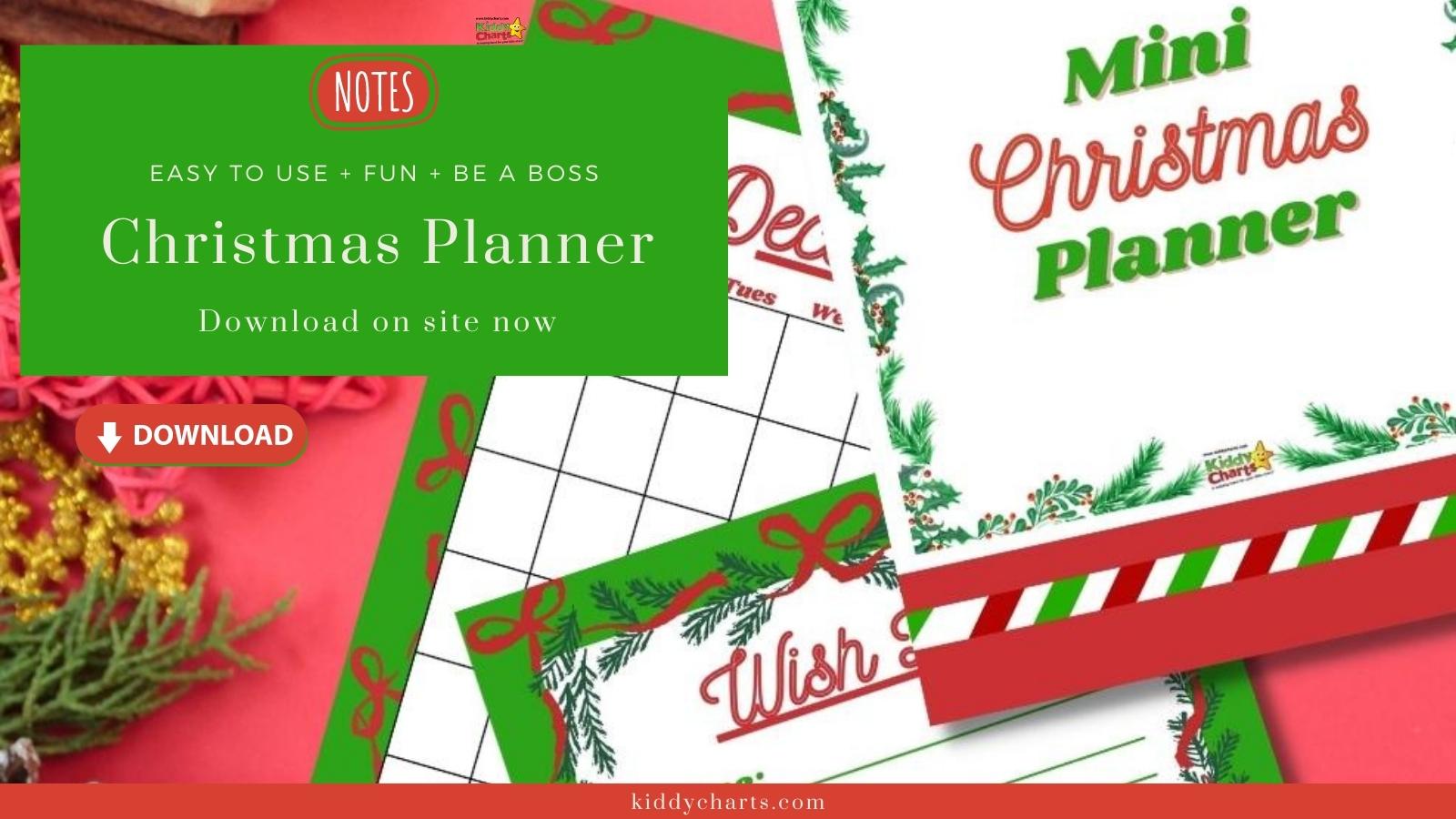 Free mini Christmas planner