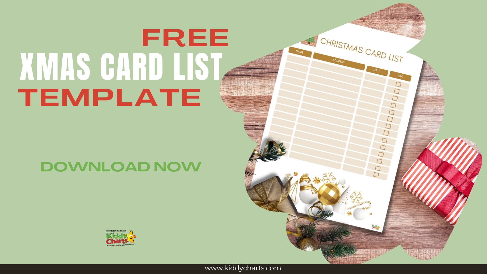 Free Christmas card list template