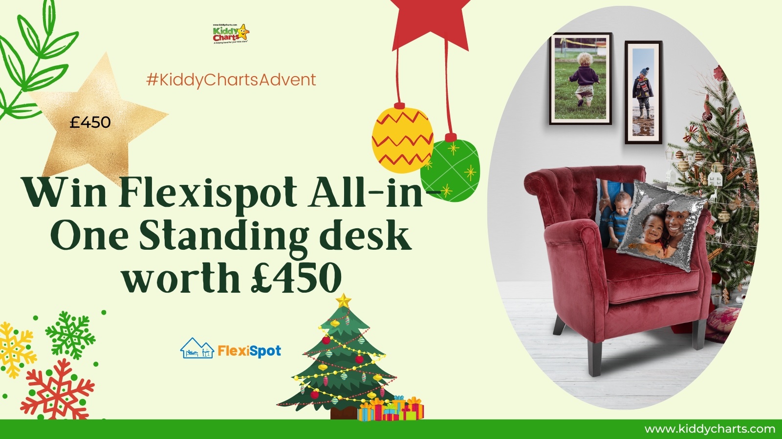 Win Flexispot All-in-One Standing Desk worth £449.99 #KiddyChartsAdvent