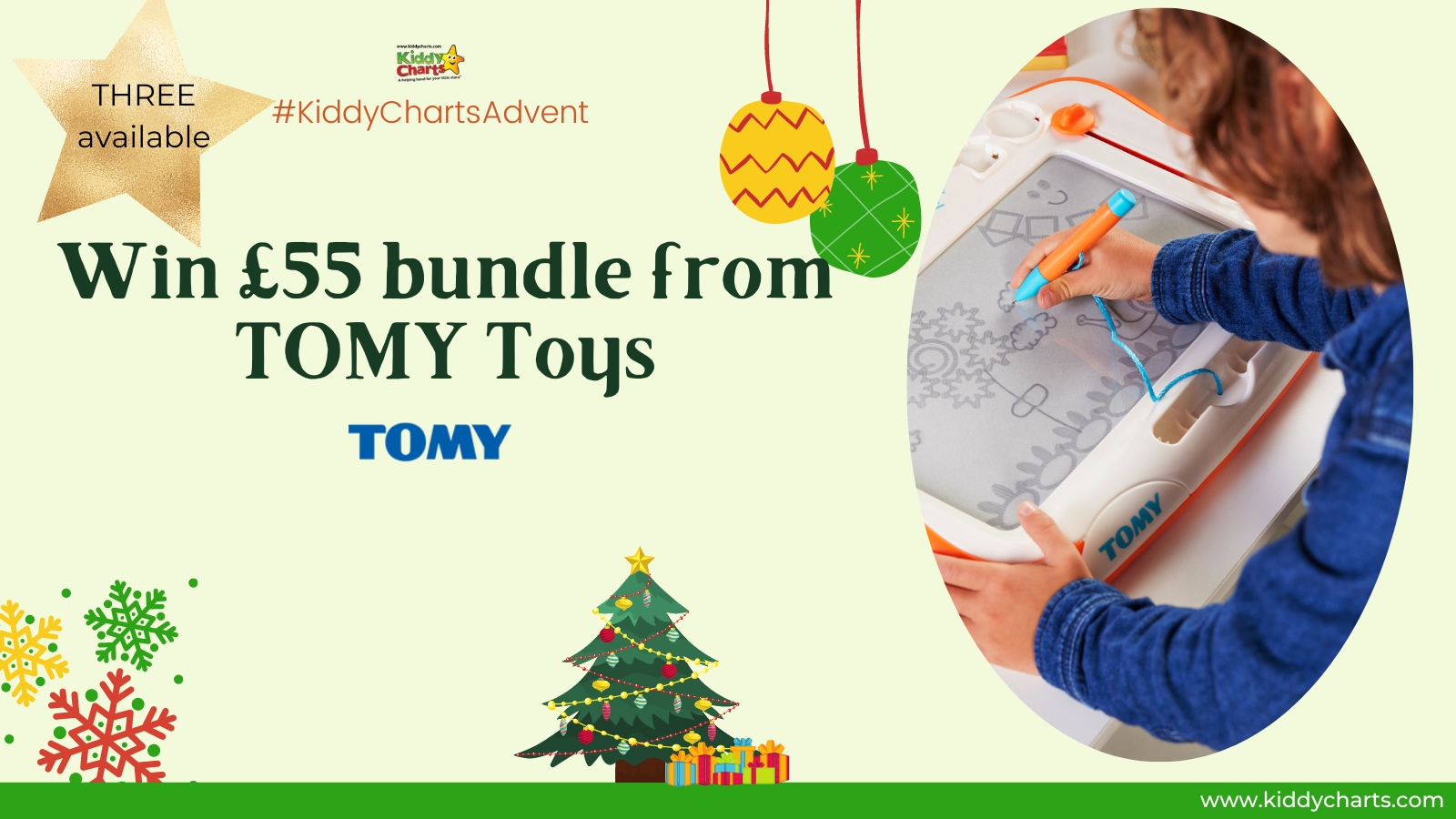 Win £55 TOMY Toys bundle (3 available) #KiddyChartsAdvent