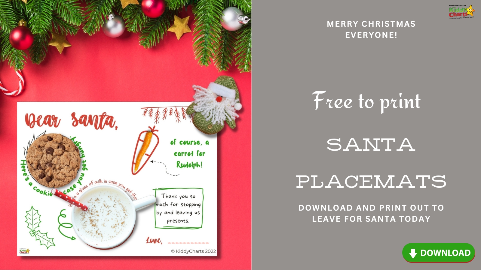 Santa placemat for Christmas Eve fun