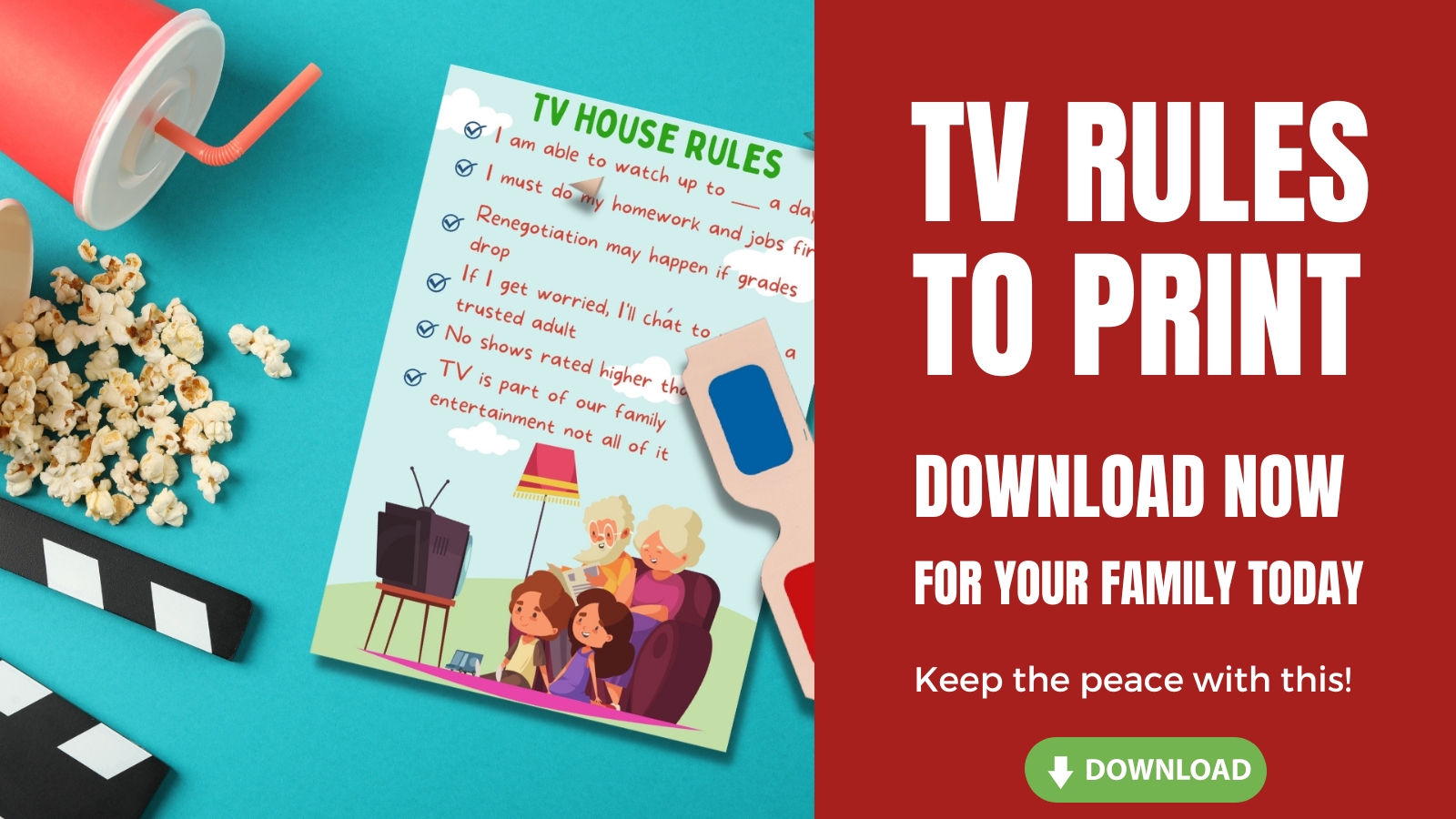 Free children’s TV rules for you to print today