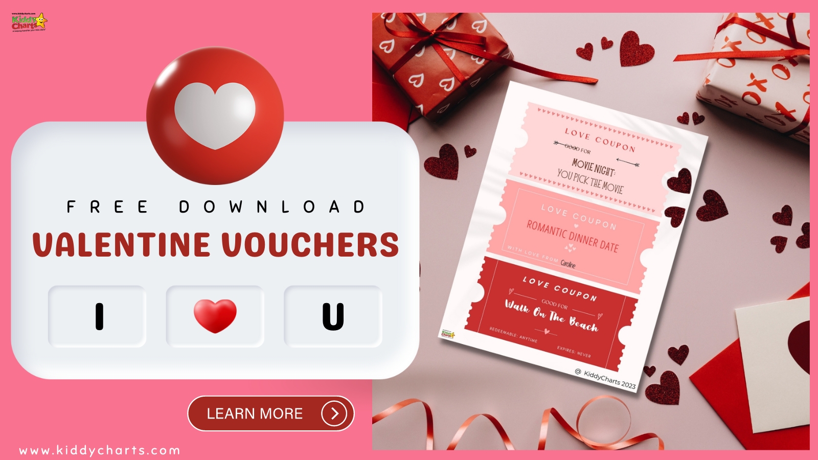 Valentine vouchers as a last minute gift for him or her