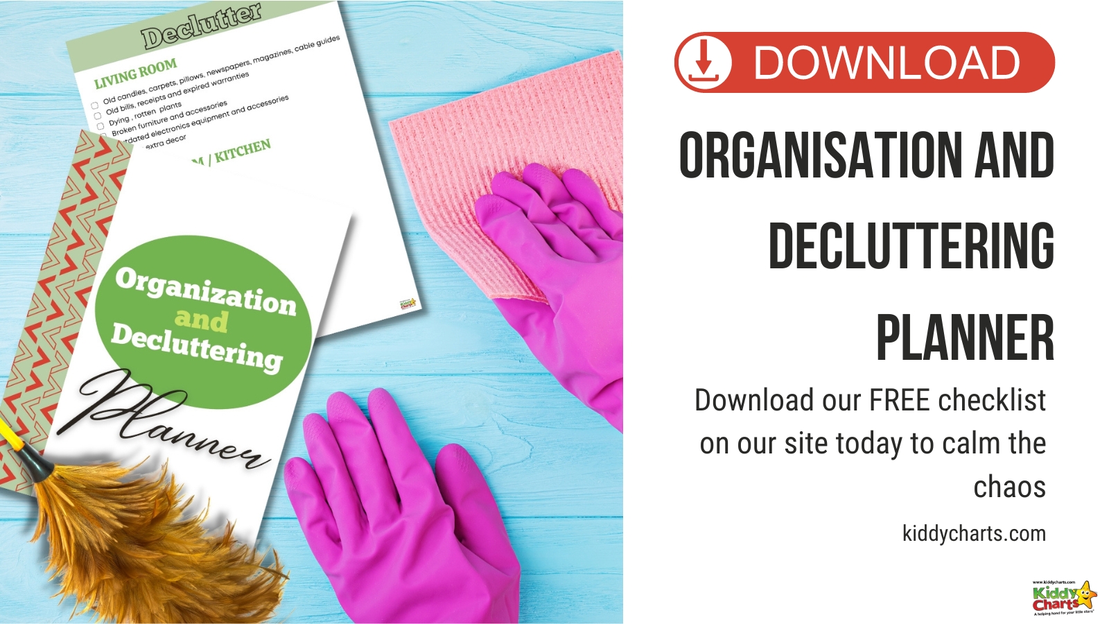 Declutter your home checklist and planner for organisers everywhere