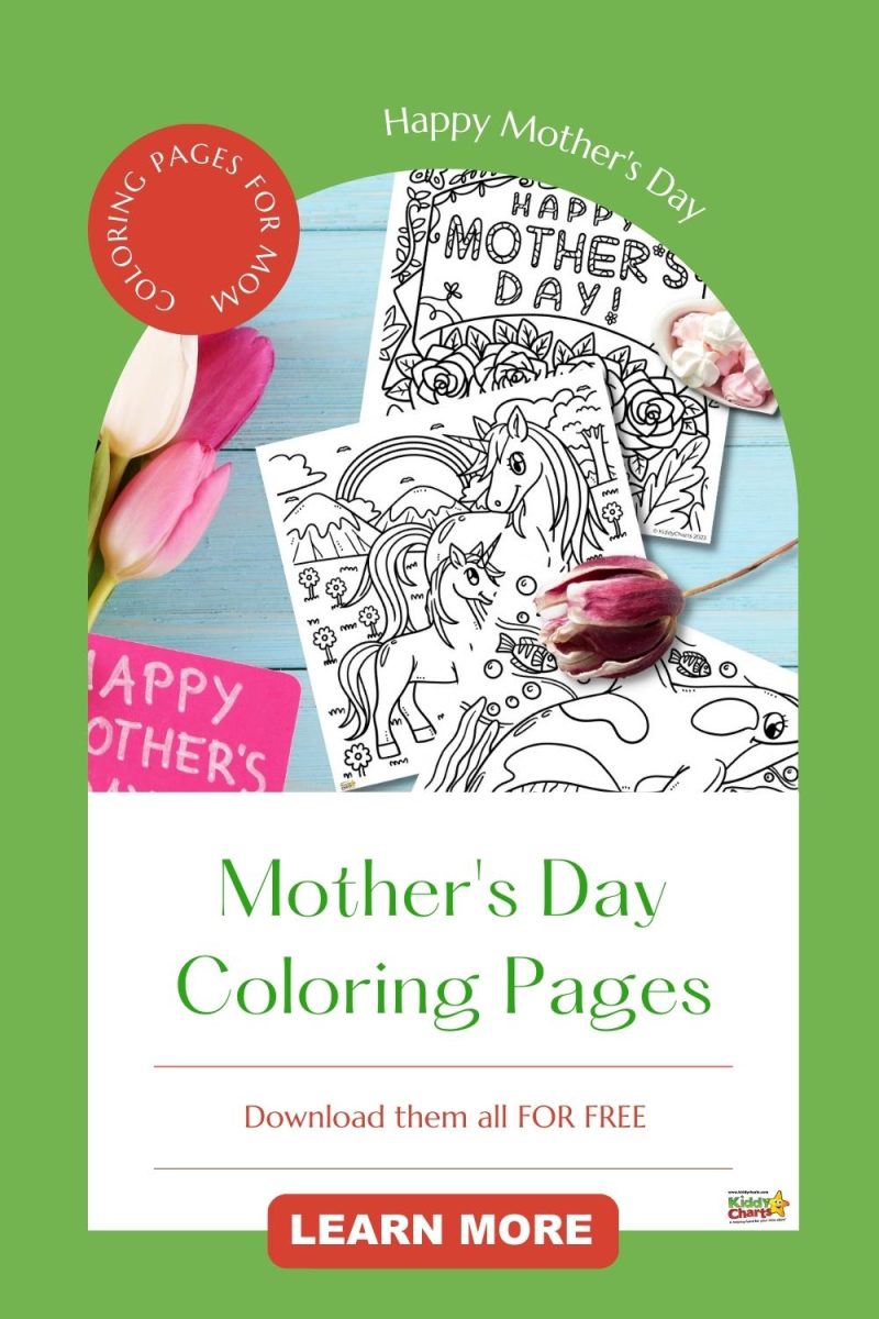 Mothers Day coloring pages: Cute mother and baby pictures to print