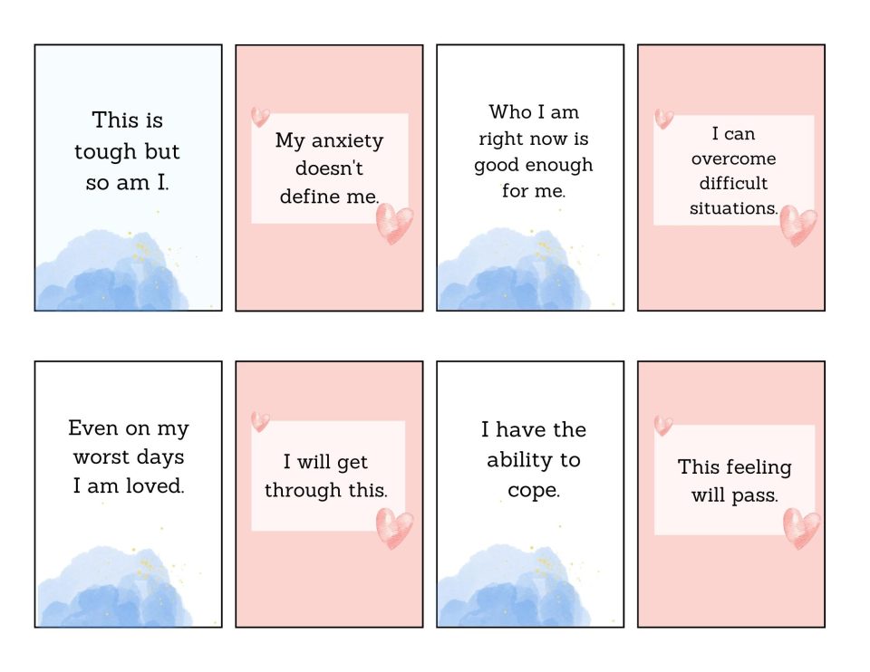 Coping with anxiety flashcards for children, teens and adults