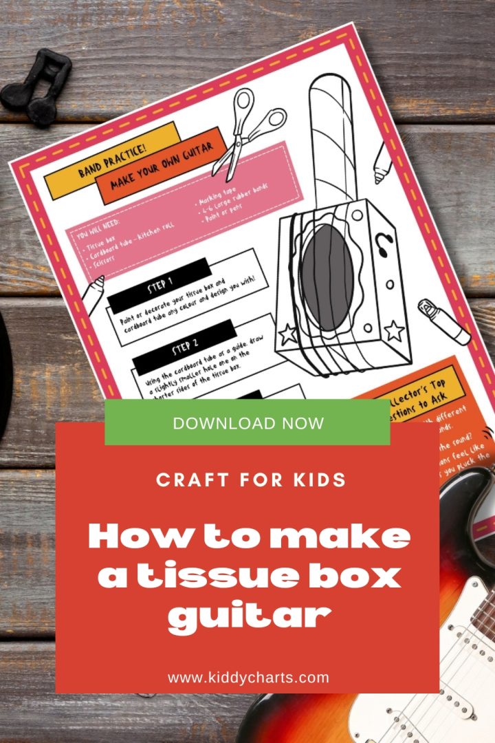 Tissue box guitar: How to make a guitar for kids at home