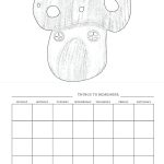 The image shows a coloring page with a mushroom design above a weekly planner labeled with days, including a 'Things to Remember' section.