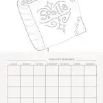 The image features a line drawing of a spellbook at the top and a blank weekly planner labeled "Things to Remember" at the bottom. ©KiddyCharts 2022.