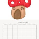 This image shows a whimsical, illustrated mushroom house weekly planner with days Sunday through Saturday, and a section for "Things to Remember."