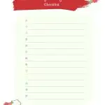 This is a pastel-colored "Daily Self-care Checklist" with a red header, blank lines for tasks, and a floral decoration on the corners. © KiddyCharts 2024.